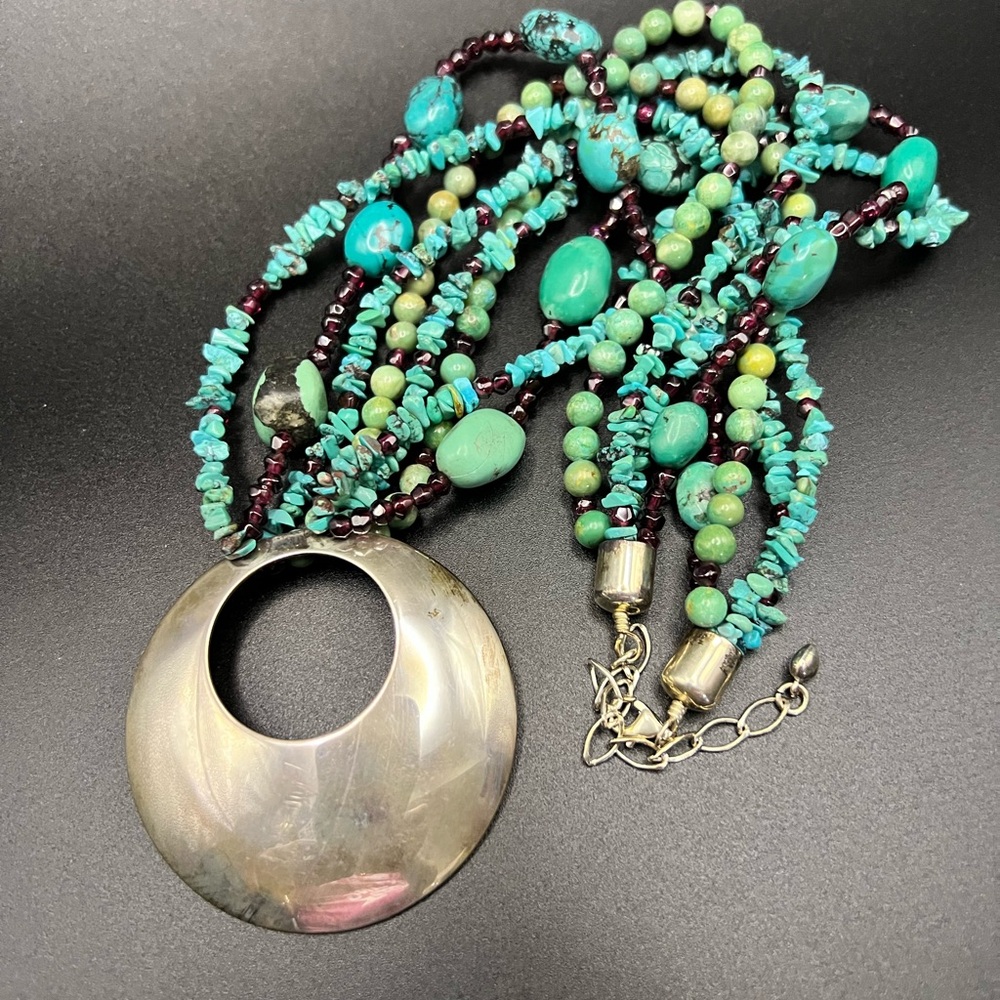 Jay King DTR Mine Finds Turquoise & Silver Pendant. NEW!